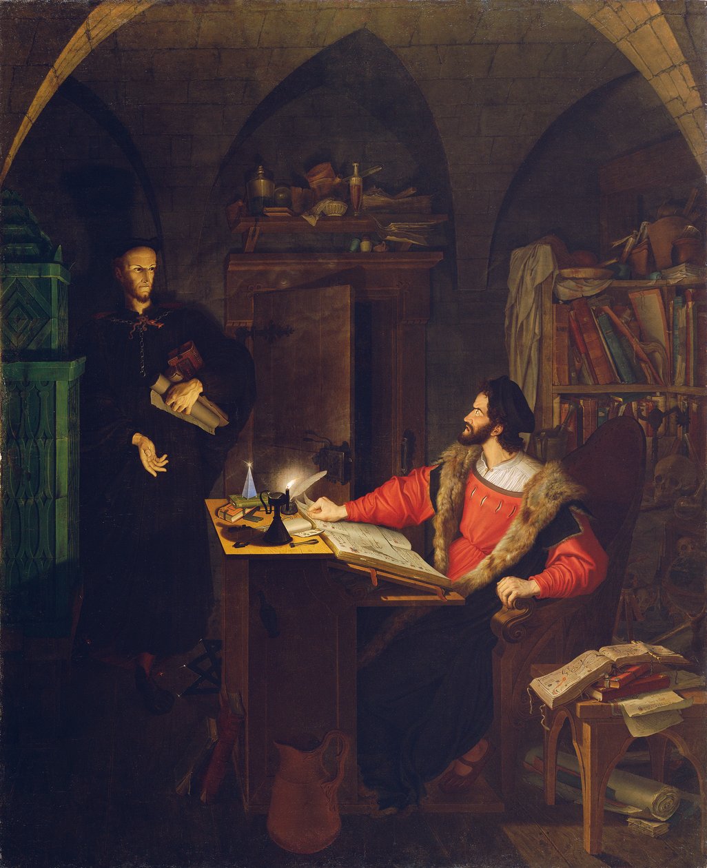 Faust og Mephisto i studiet af Ludwig Ferdinand Schnorr von Carolsfeld