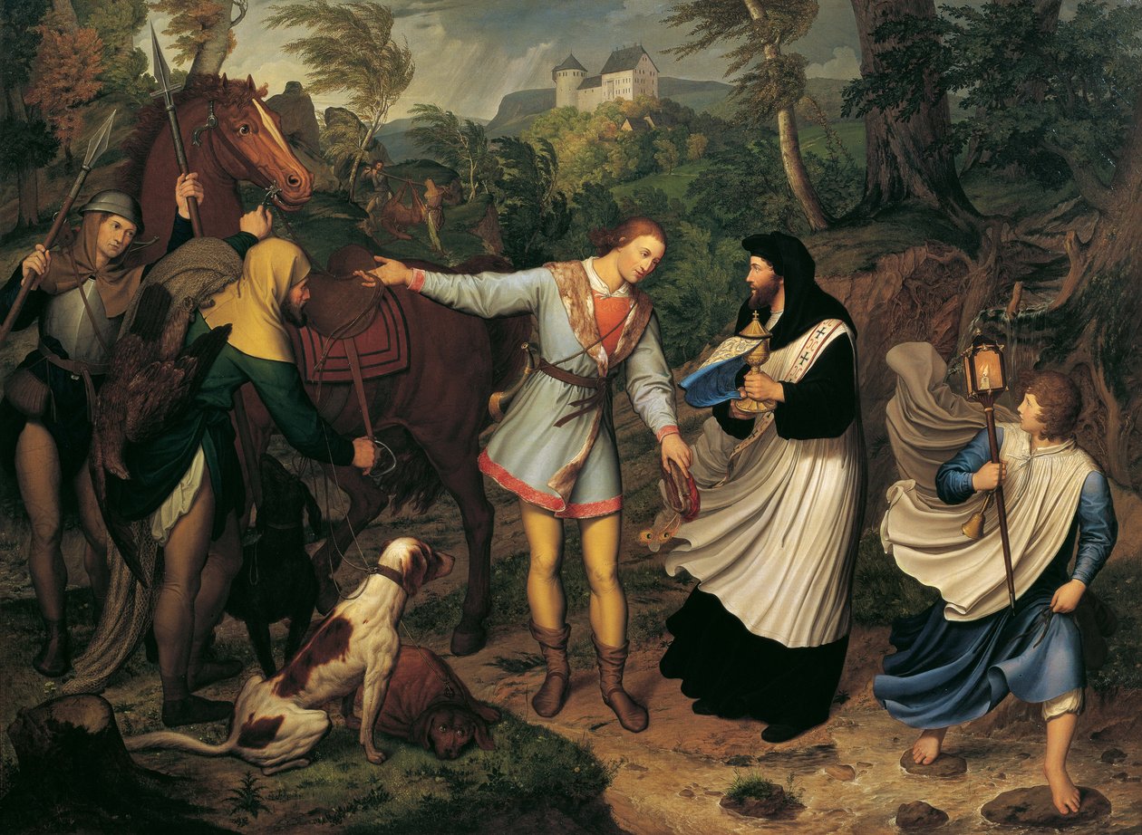 Rudolf af Habsburg og præsten af Ludwig Ferdinand Schnorr von Carolsfeld