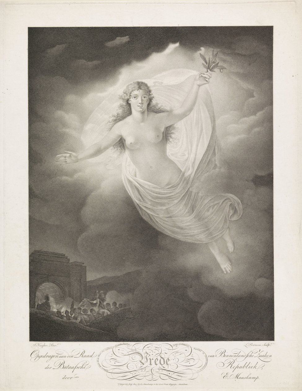 Allegori om freden i Amiens, 1802 Fred (titel på objekt) af Ludwig Gottlieb Portman