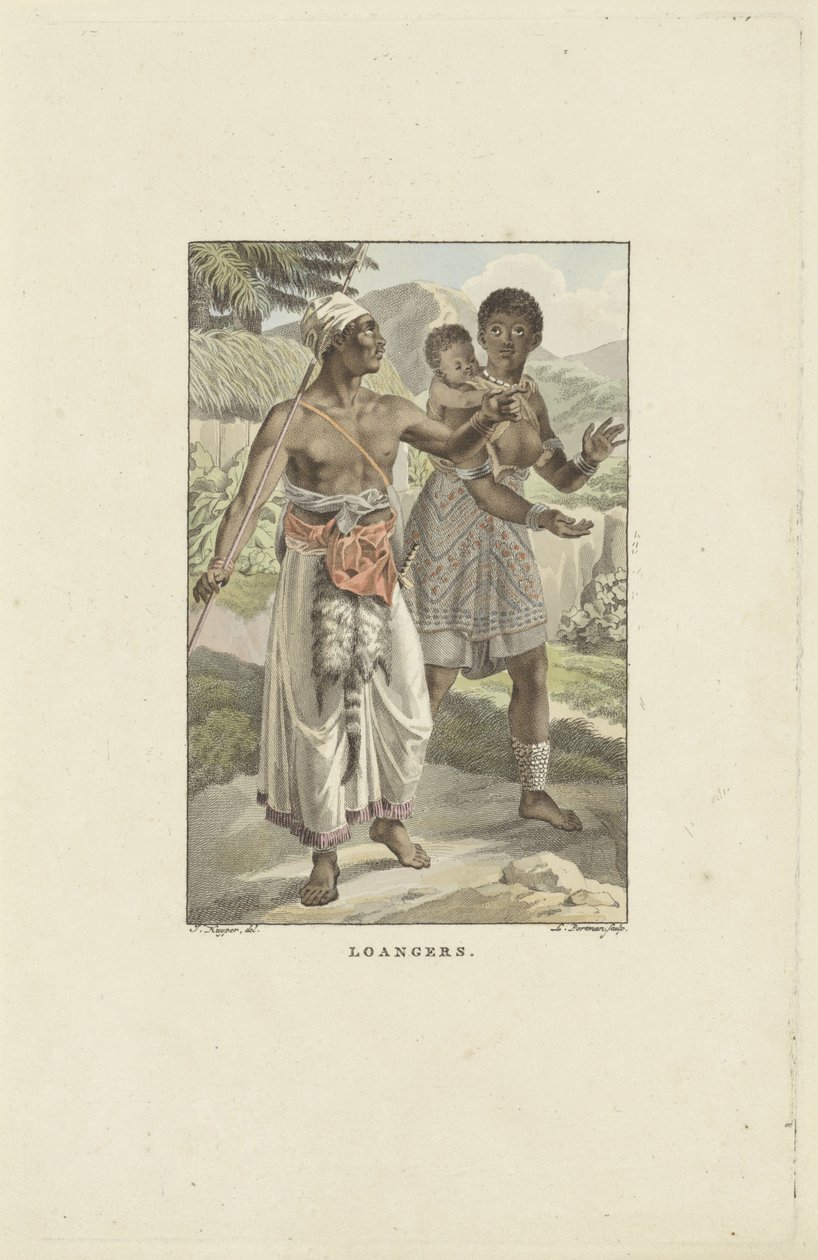 Indbyggere på Loango-Angola-kysten Udlånere (titel på objekt) af Ludwig Gottlieb Portman