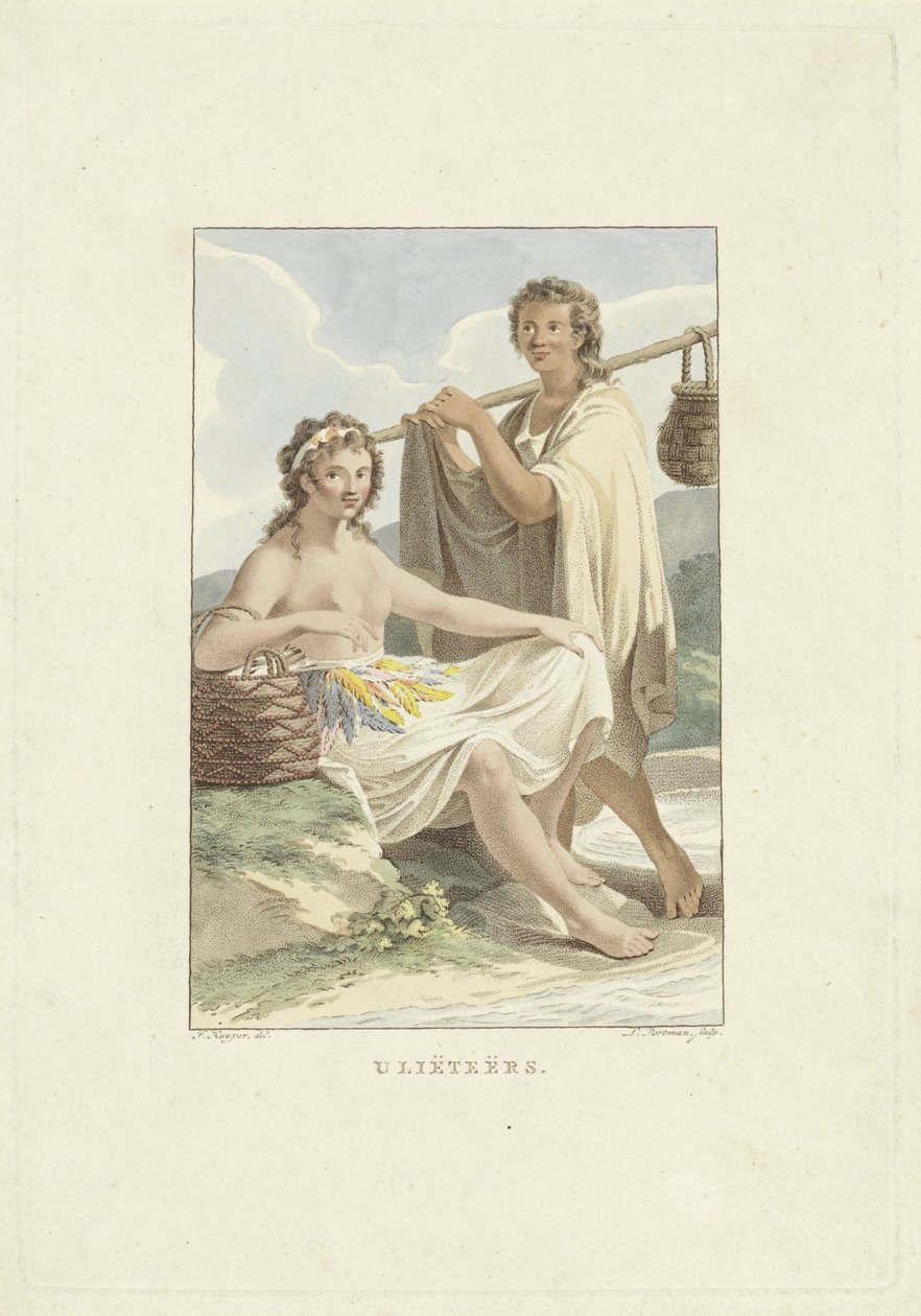 Indbyggere på øen Ulietea (Raiatea) Ulieteans (titel på objekt) af Ludwig Gottlieb Portman