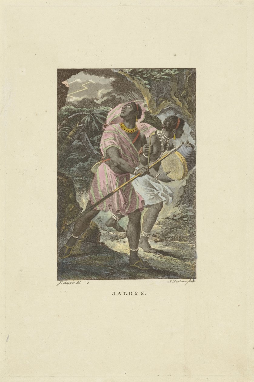 Indbyggere i det vestlige Afrika Jalofs (titel på objekt) af Ludwig Gottlieb Portman