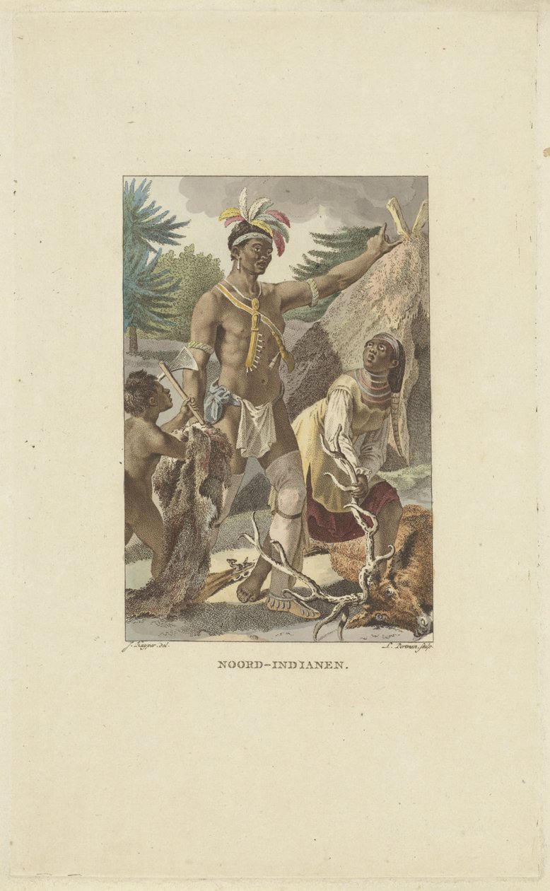 Iroquois-familien foran tipi Nordindianere (titel på objekt) af Ludwig Gottlieb Portman