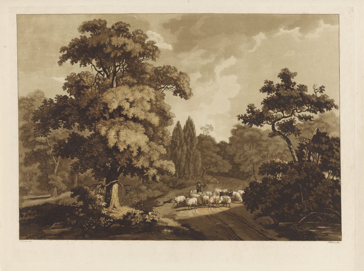 Landskab med hyrde af Ludwig Gottlieb Portman
