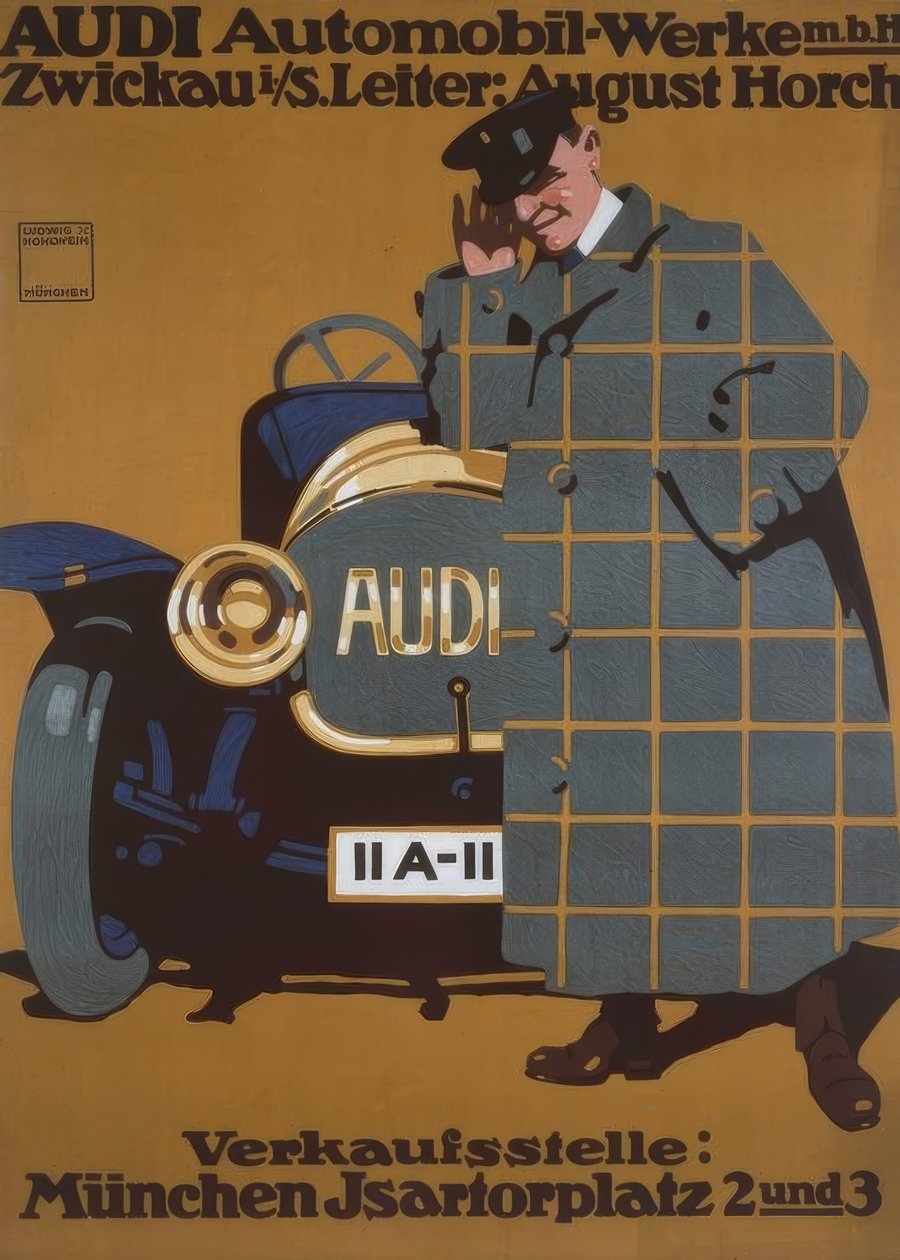 AUDI bilværker m. B. H. Zwickau i. S. Leder: August Horch af Ludwig Hohlwein