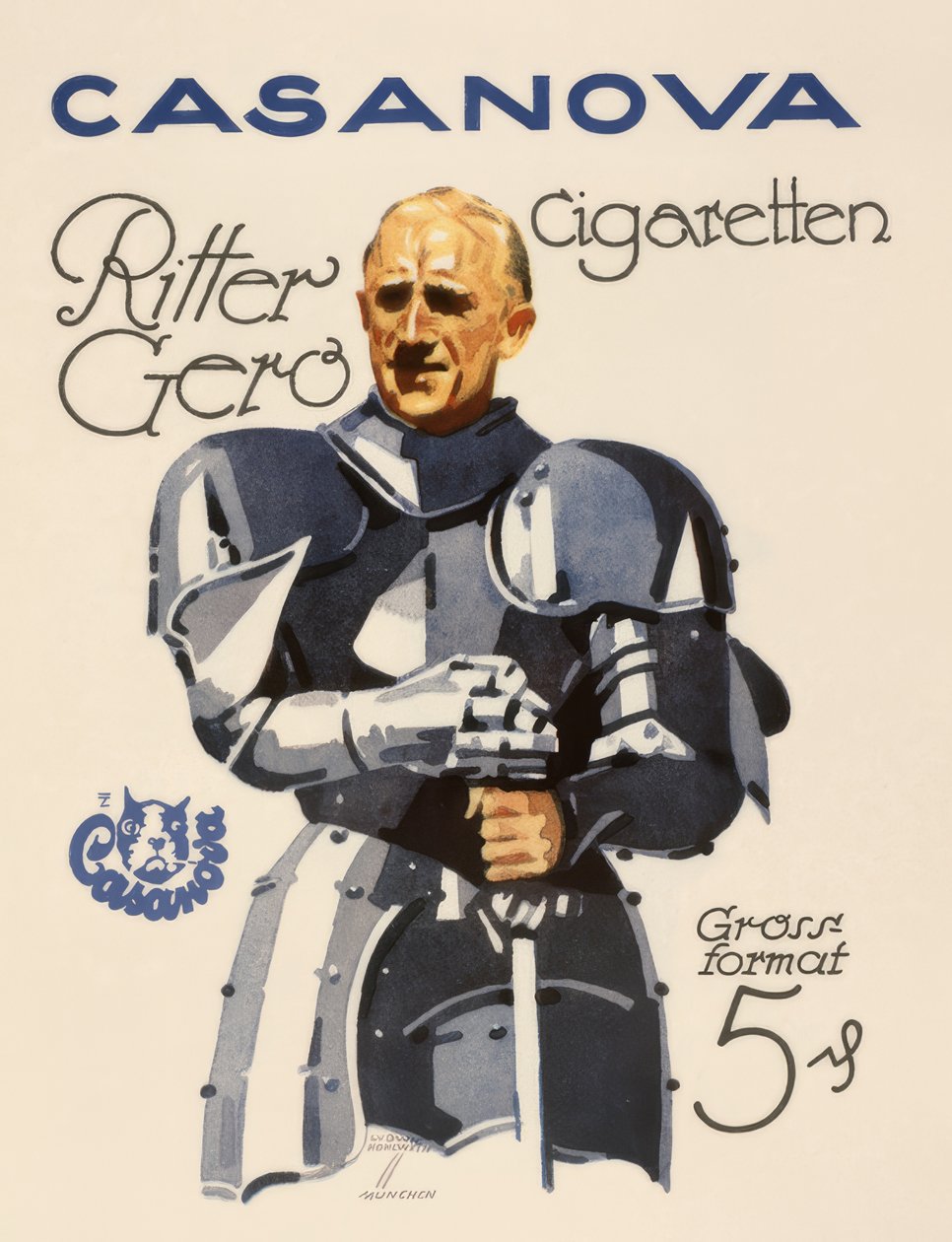 Casanova Cigaretten / Ritter Gero af Ludwig Hohlwein