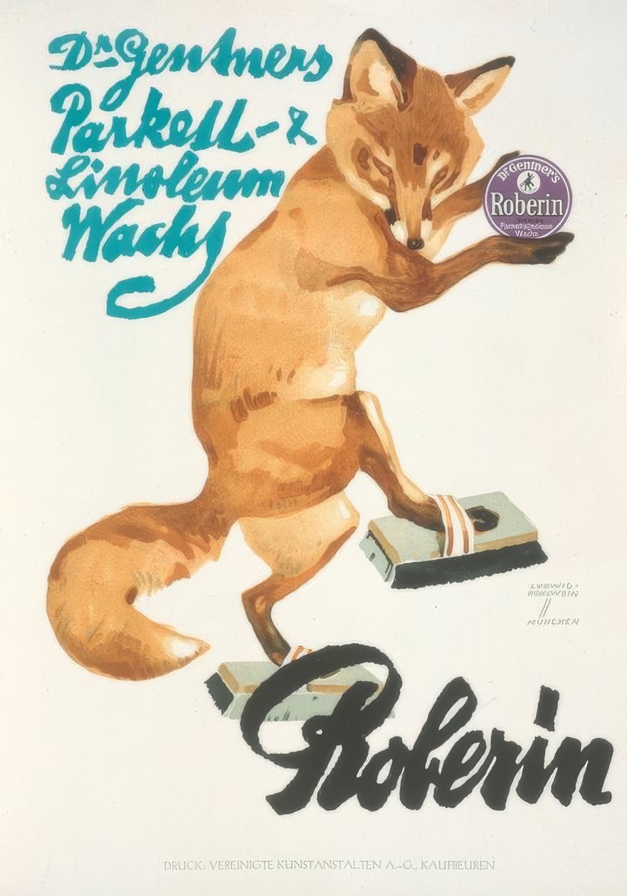 Dr. Gentners parket & linoleum voks Roberin af Ludwig Hohlwein