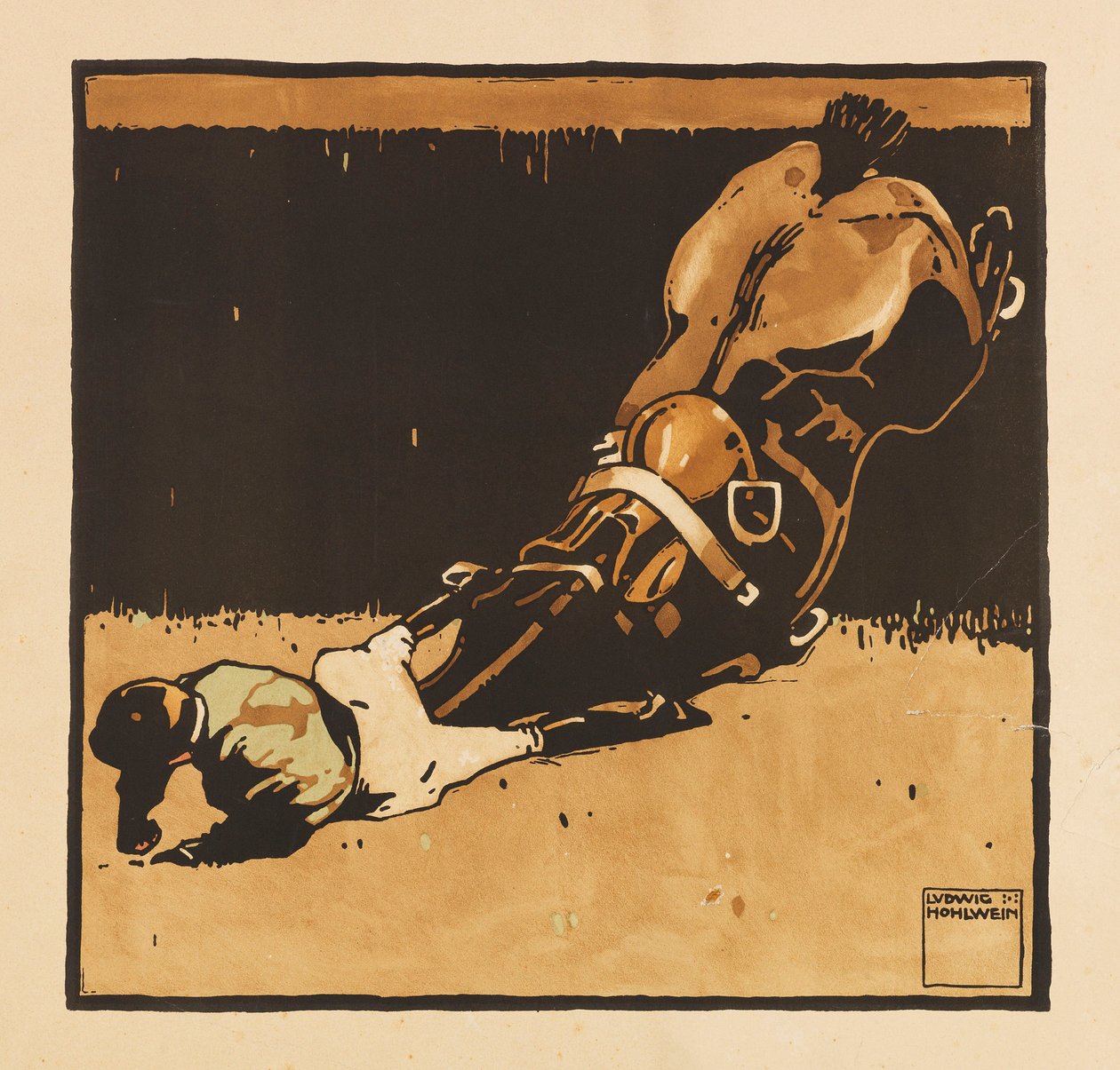 Fra Portfolio Turf. Tolv billeder af hestevæddeløb, 1909. af Ludwig Hohlwein