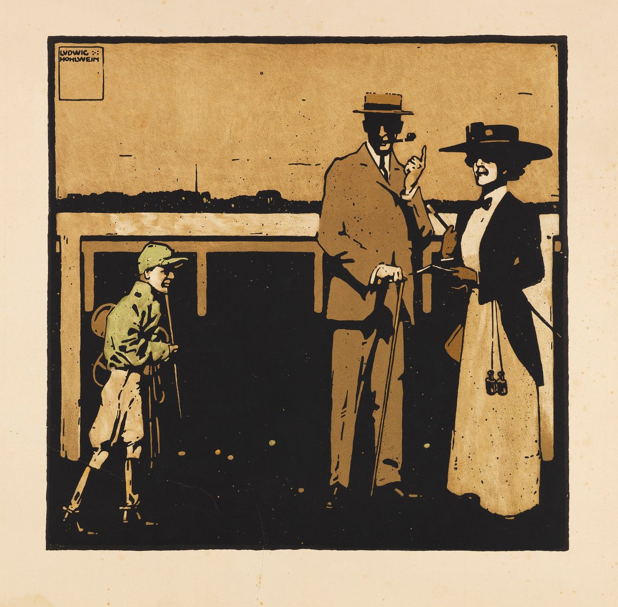 Fra Portfolio Turf. Tolv hestevæddeløbsbilleder, 1909. af Ludwig Hohlwein