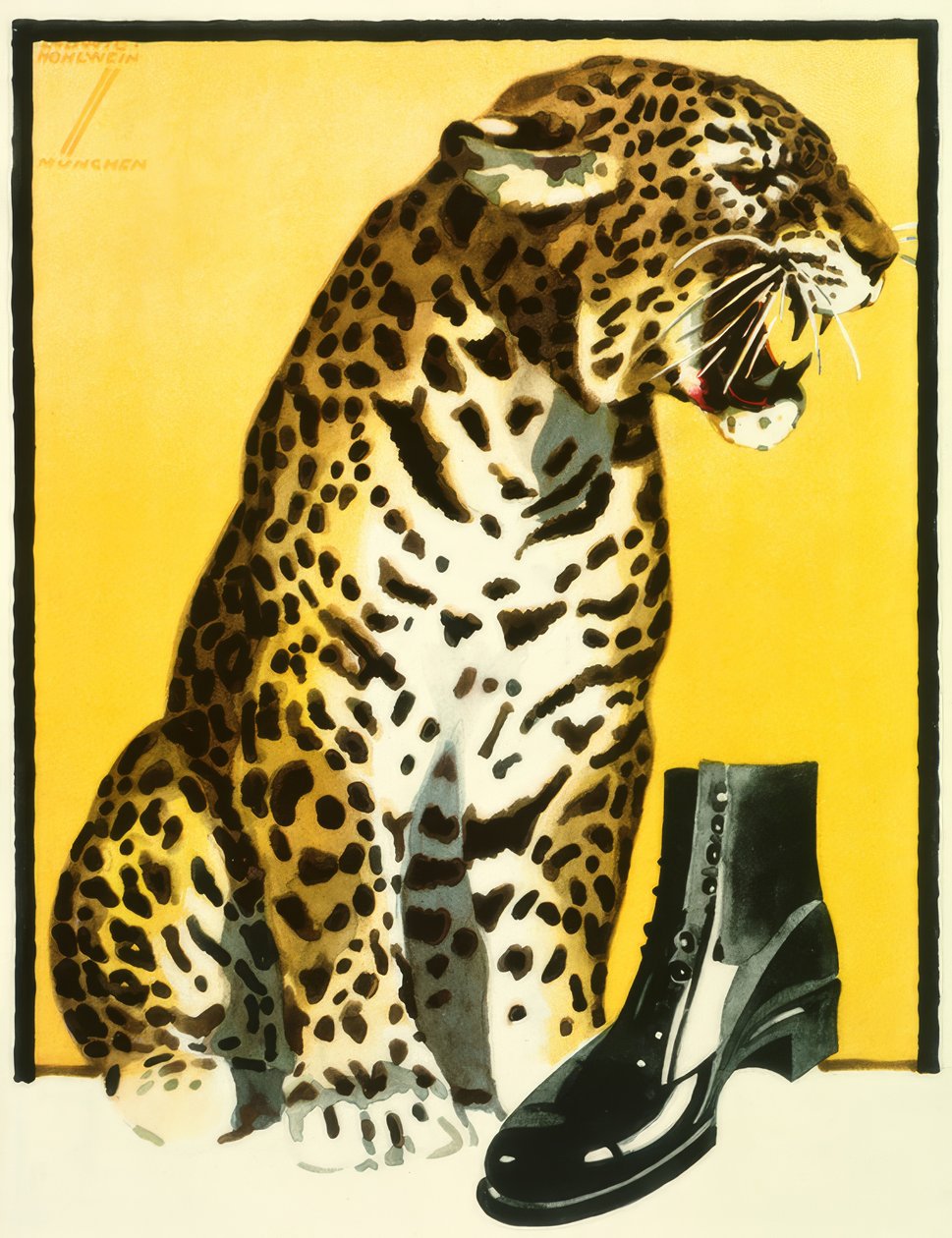 Plakat til sko reklame af Ludwig Hohlwein