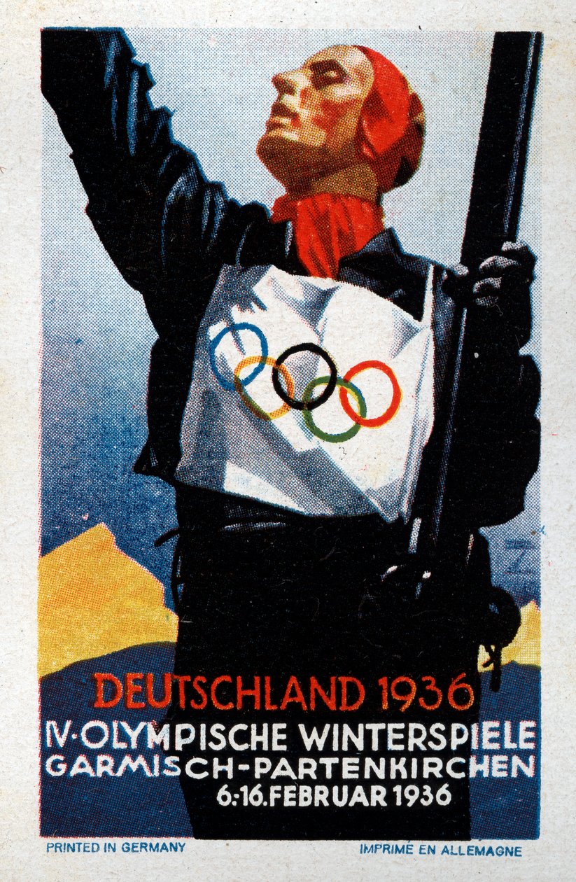 Plakat af de IV Olympiske Lege i Garmisch-Partenkirchen af Ludwig Hohlwein