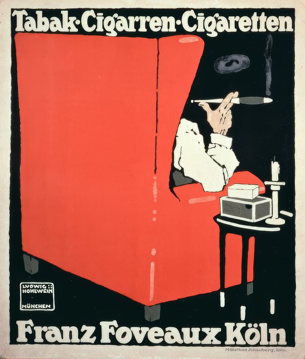 Tobak Cigarer Cigaretter Franz Foveaux Köln af Ludwig Hohlwein