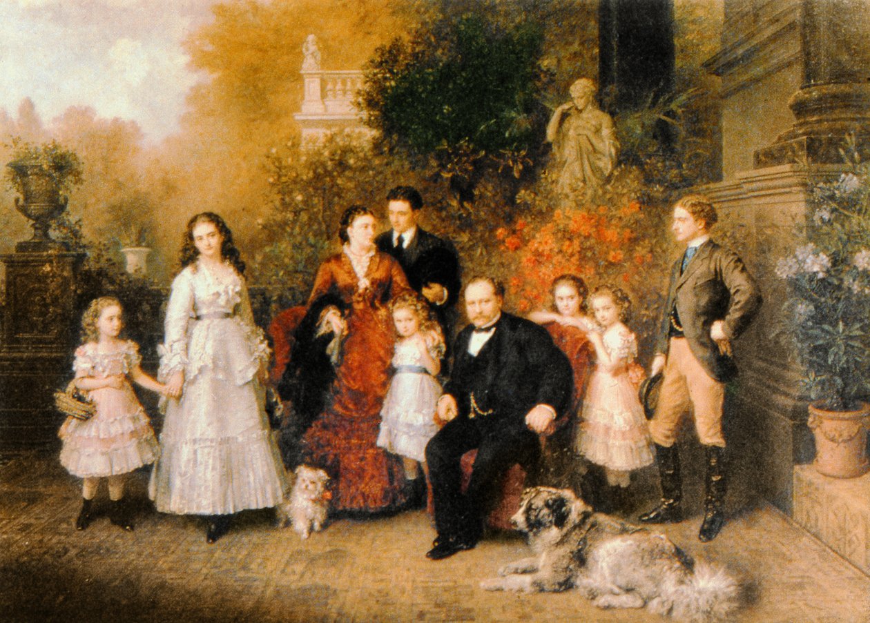 Familie af Forretningsmanden B. H. Strousberg af Ludwig Knaus