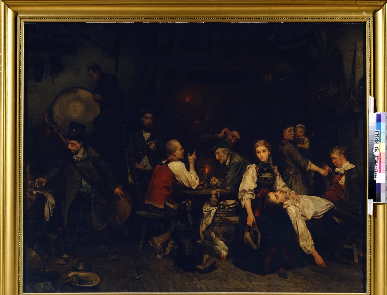Lendemain de fete (morgen efter fejringen). Maleri af Ludwig Knaus (1829-1910) af Ludwig Knaus