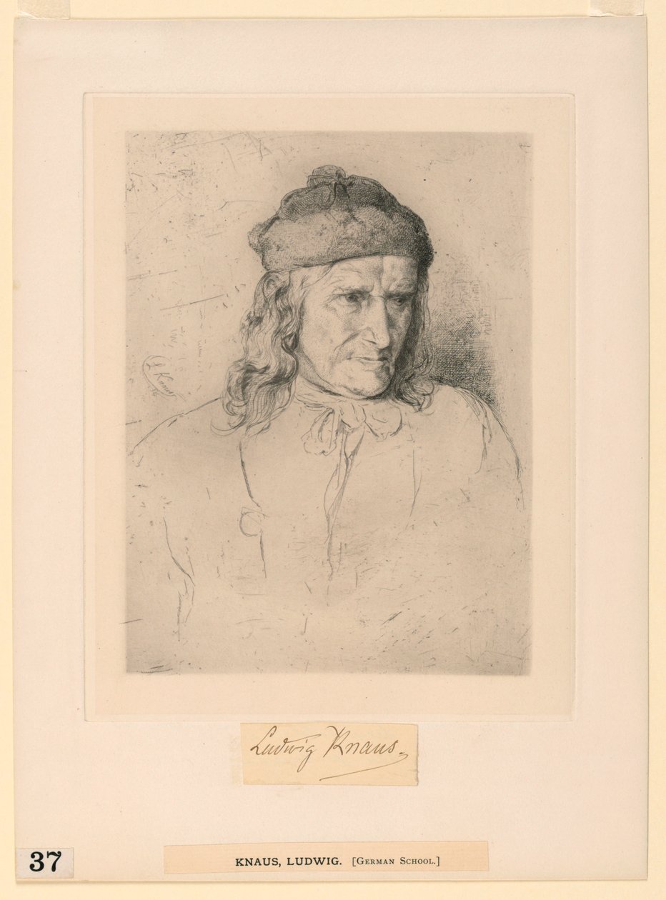 Mand i Pelshue af Ludwig Knaus