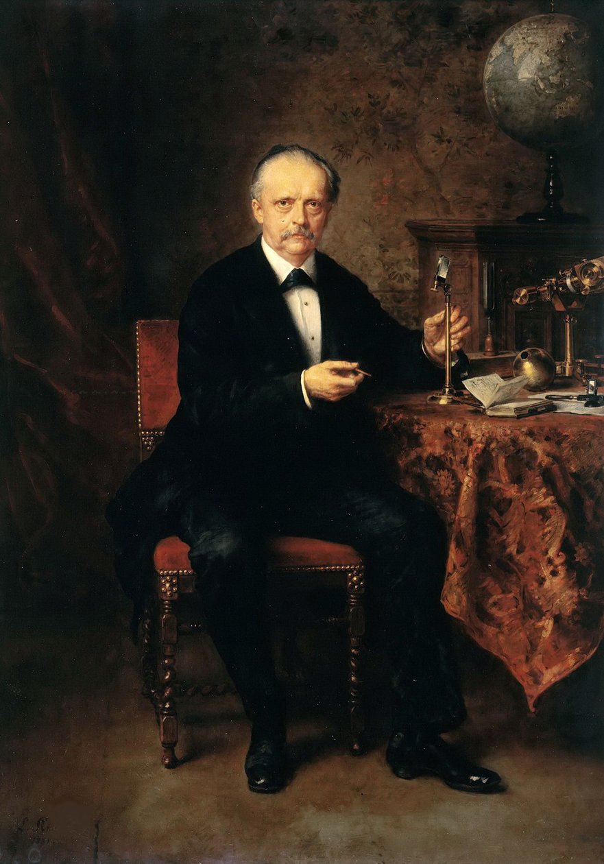 Portræt af Hermann Ludwig Ferdinand von Helmholtz af Ludwig Knaus