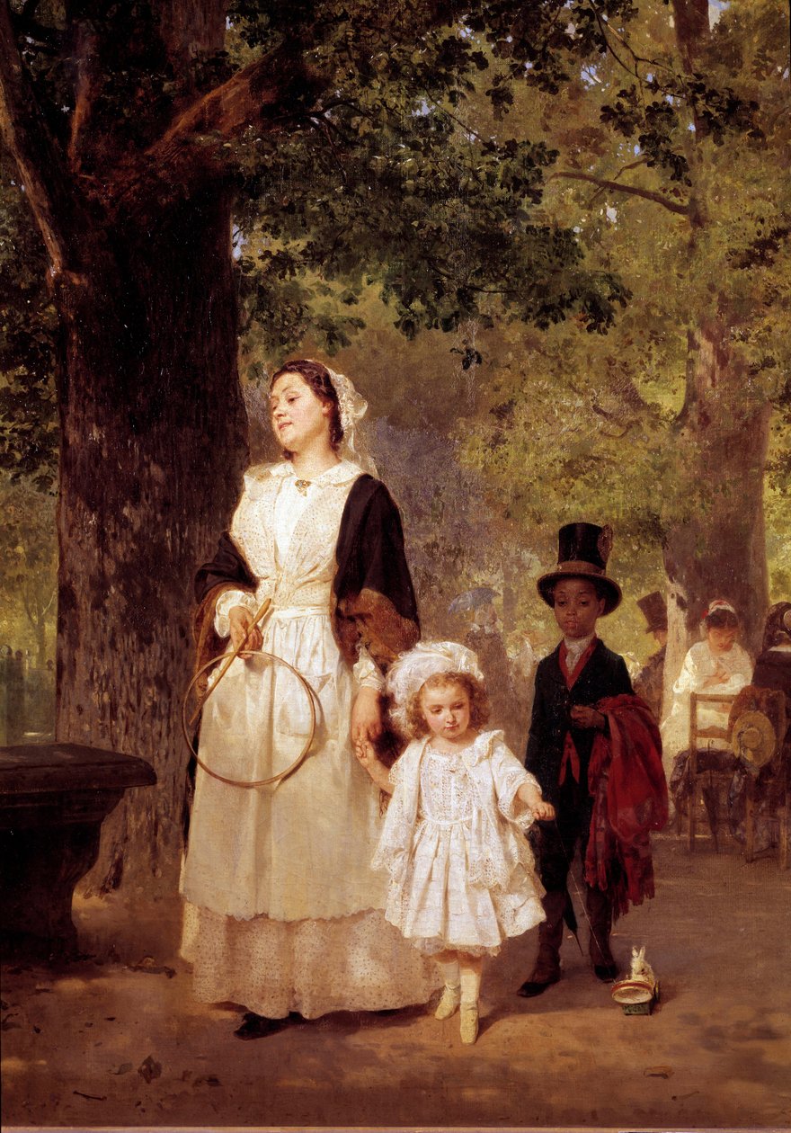 Gåturen til Tuilerierne. Maleri af Louis Knaus (1829 - 1910) af Ludwig Knaus