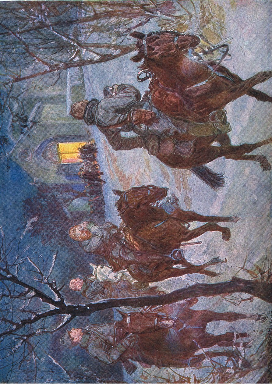Juleaften, illustration fra Hindenburg udgivet af Daterlandischer Derlag C U Weller Berlin, 1922 af Ludwig Koch
