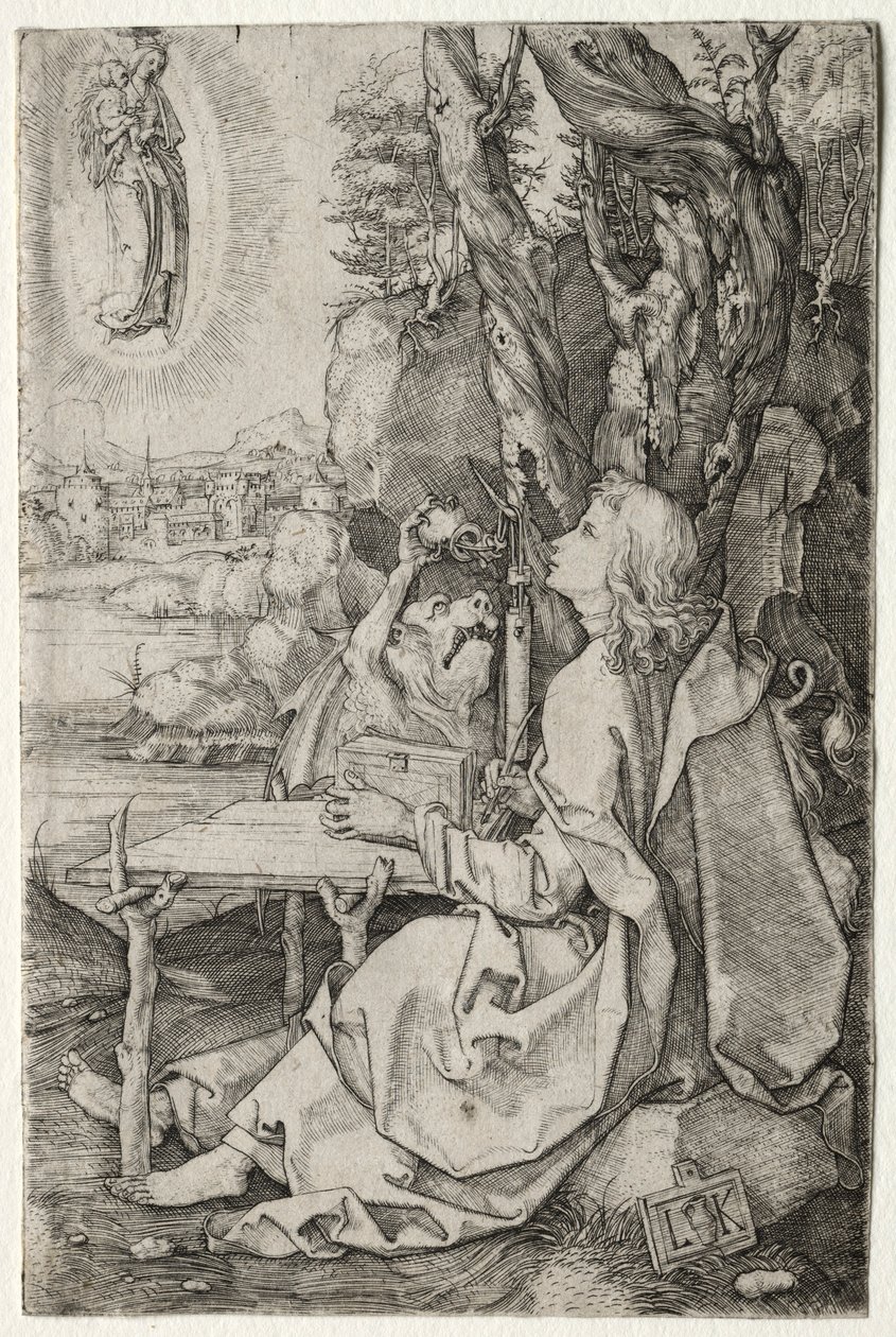St. John på øen Patmos. af Ludwig Krug