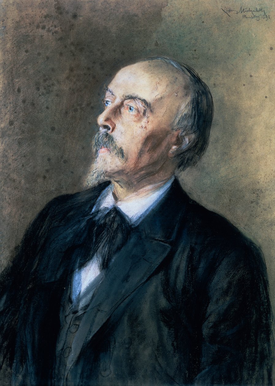 Portræt af den tyske dirigent, pianist og komponist Hans von Bulow (Dresden af Ludwig Michalek