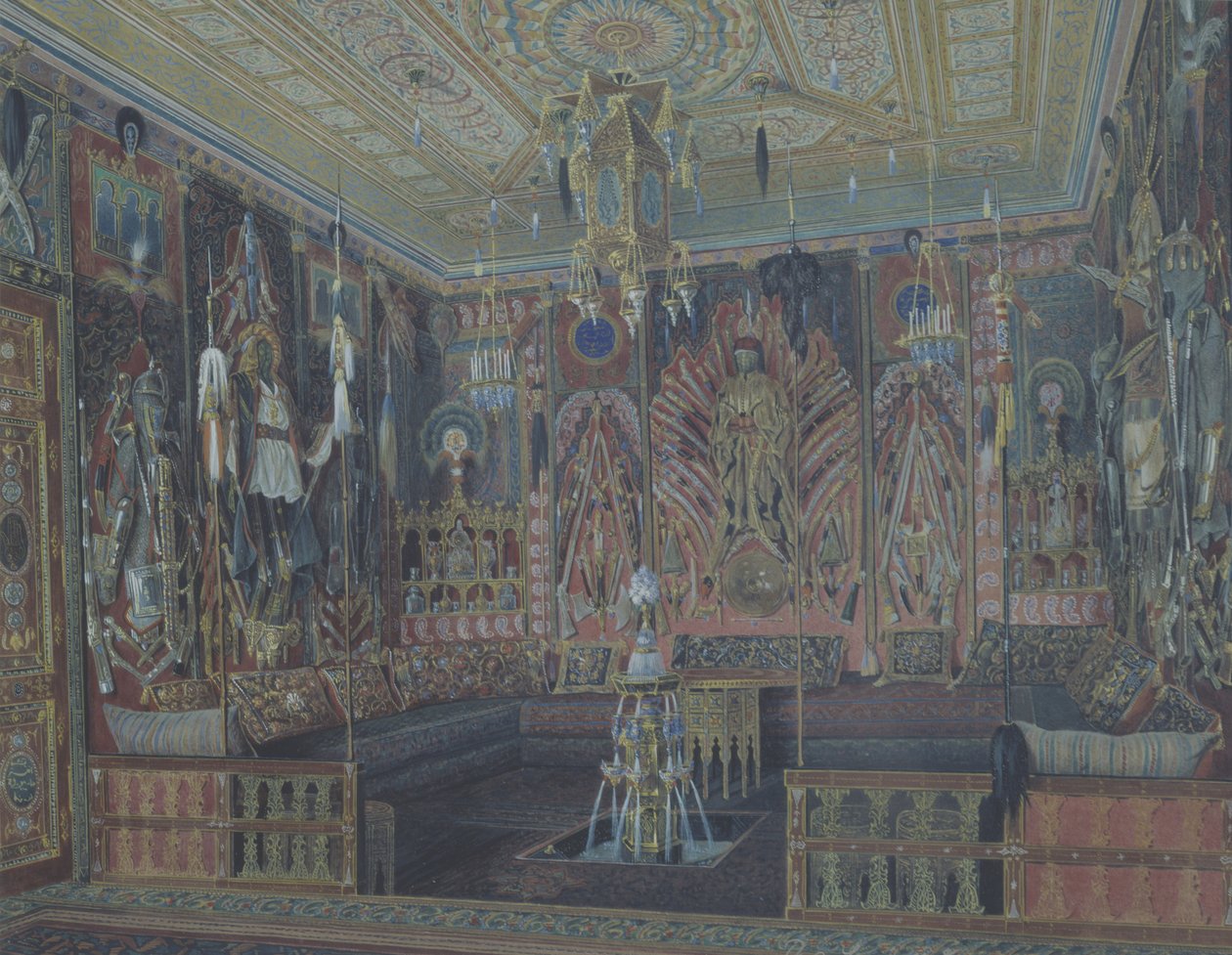 Det asiatiske tyrkiske værelse i Great Palais i Tsarskoye Selo af Ludwig Premazzi