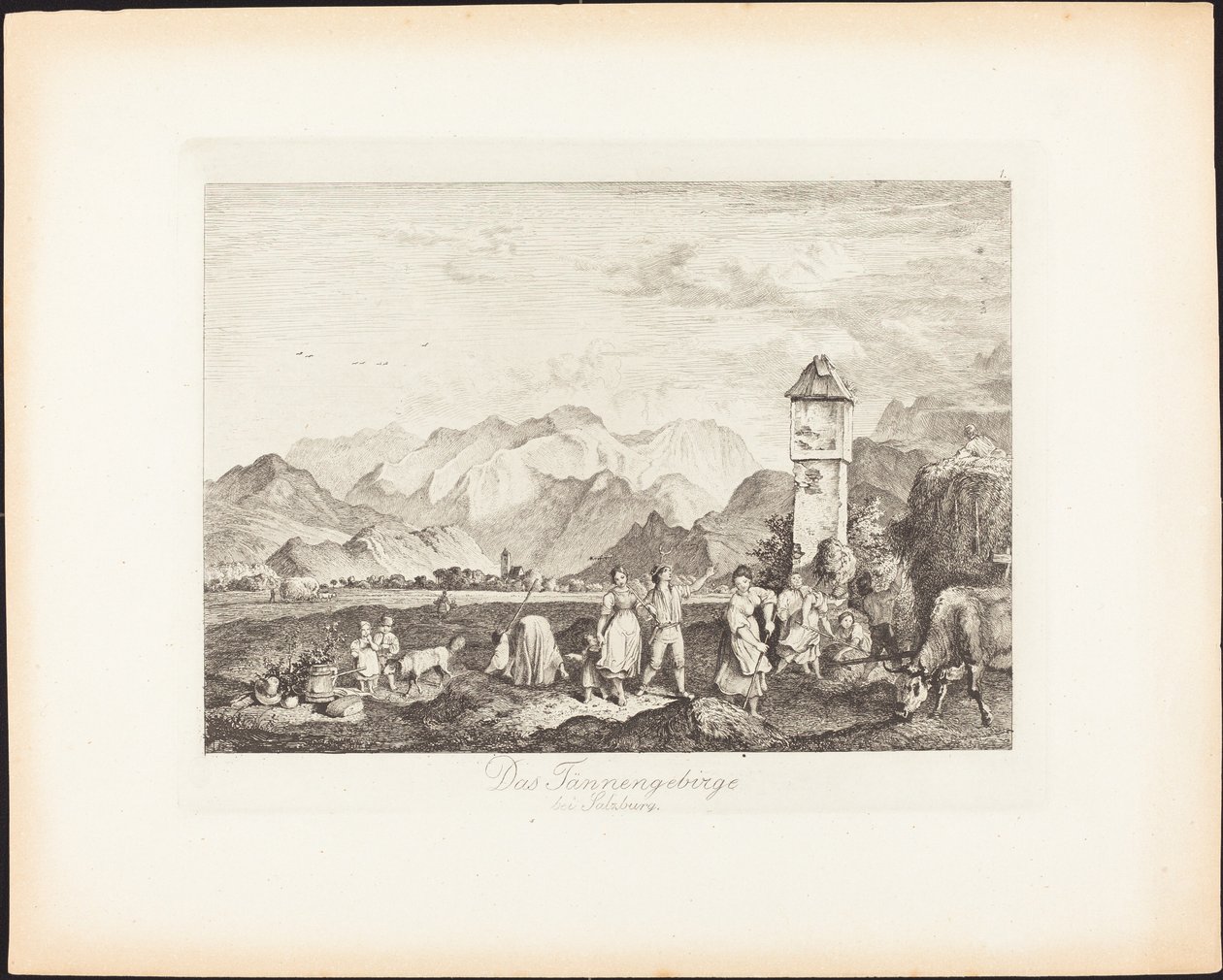 Tennengebirge nær Salzburg af Ludwig Richter