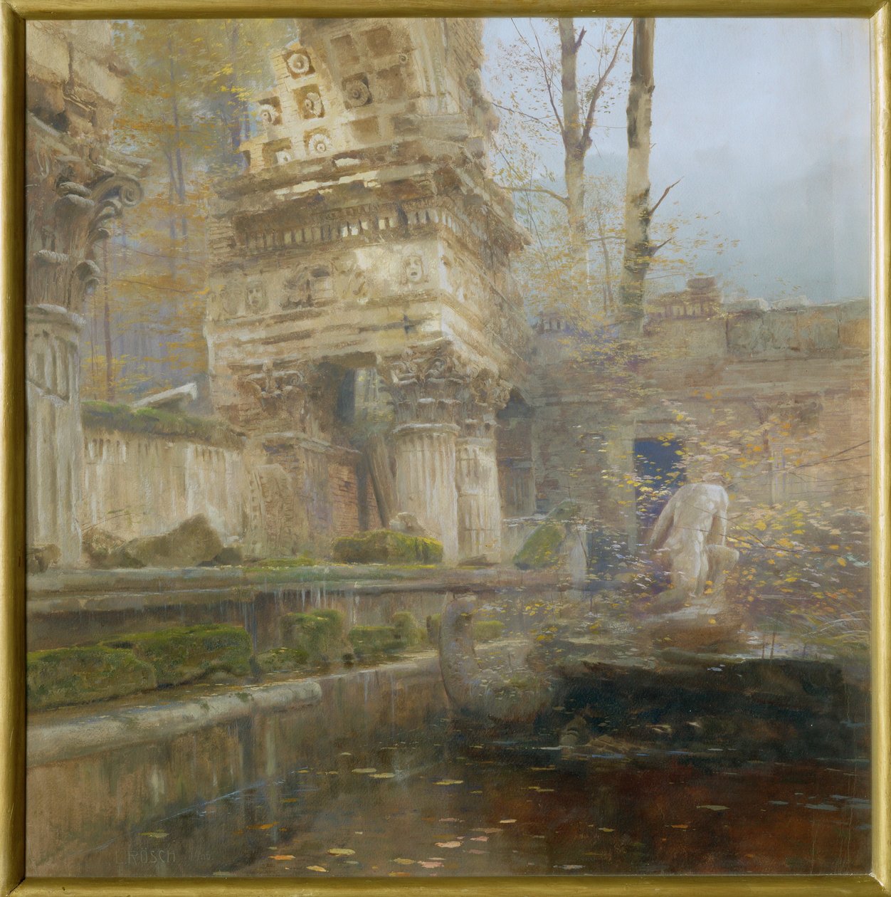 Romersk ruin i parken ved Schönbrunn-slottet, Wien af Ludwig Roesch