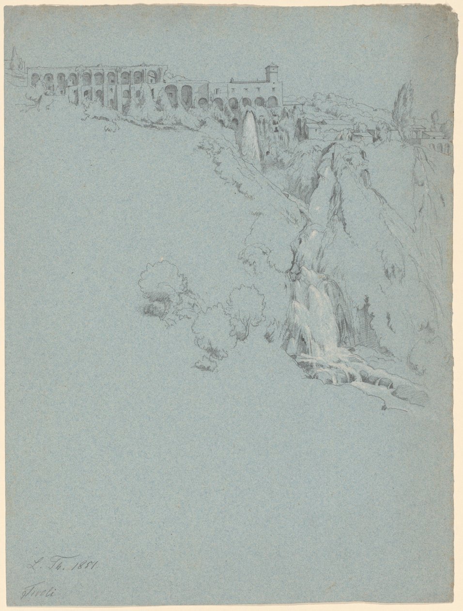 Vandfaldet i Tivoli med Maecenas villa af Ludwig Thiersch