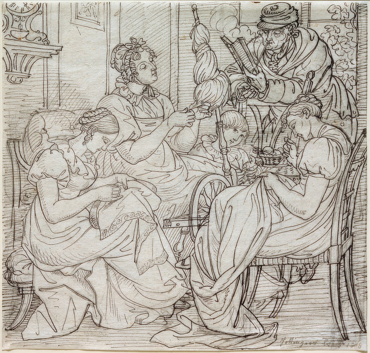 Familie Hottinger af Ludwig Vogel