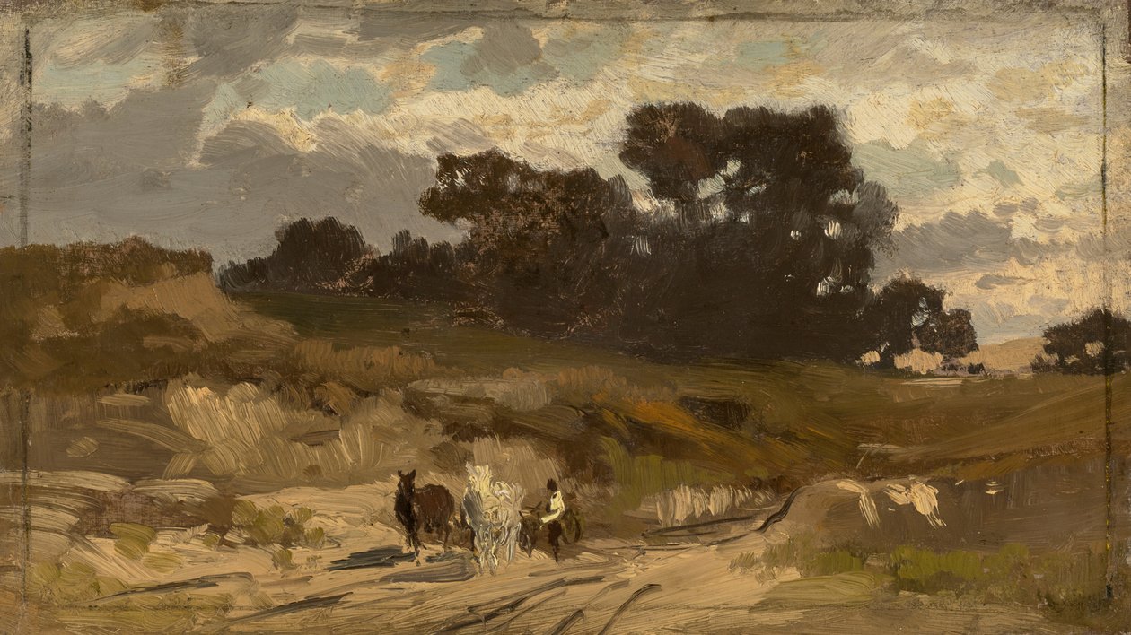 Landskab med en vogn af Ludwig Willroider