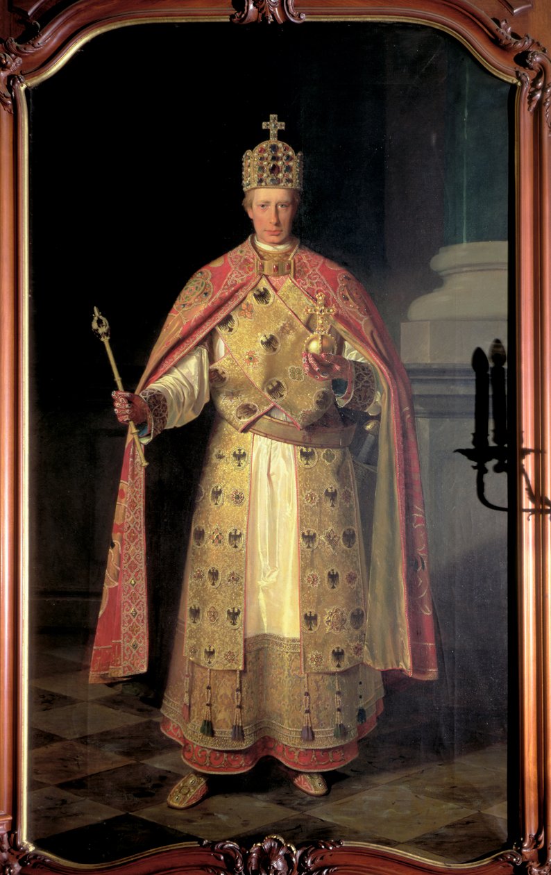 Frans II, den hellige romerske kejser, iført de kejserlige emblemer af Ludwig or Louis Streitenfeld