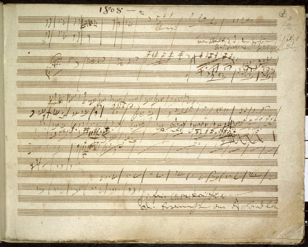 Tilføje. 31766, f.2 Symfoni nr. 6 i F-dur, op. 68 også kendt som den pastorale symfoni (blæk på papir) af Ludwig van Beethoven