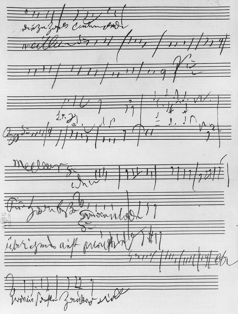 Håndskrevet partitur (blæk på papir) af Ludwig van Beethoven