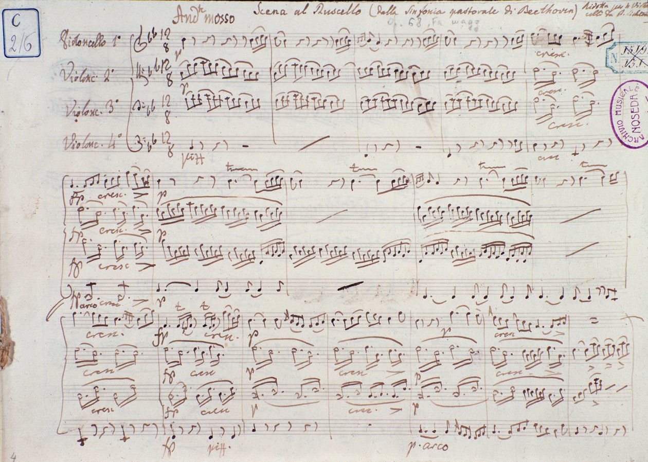 Side med noderne til Symfoni nr. 6 i F-dur, opus 68, af Ludwig van Beethoven af Ludwig van Beethoven