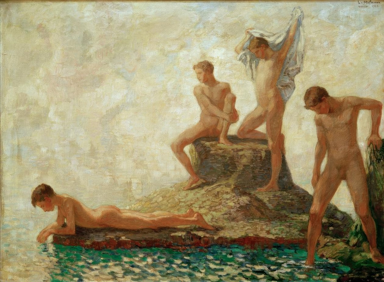 Badende Jünglinge af Ludwig von Hofmann