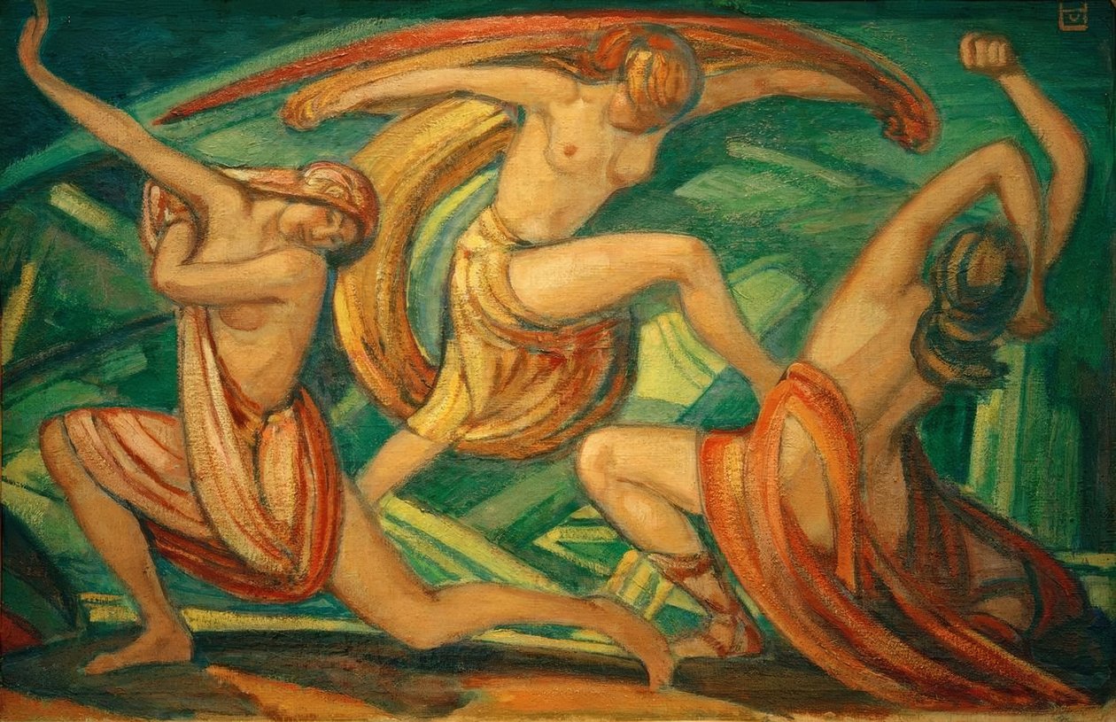 Tre dansende kvinder af Ludwig von Hofmann