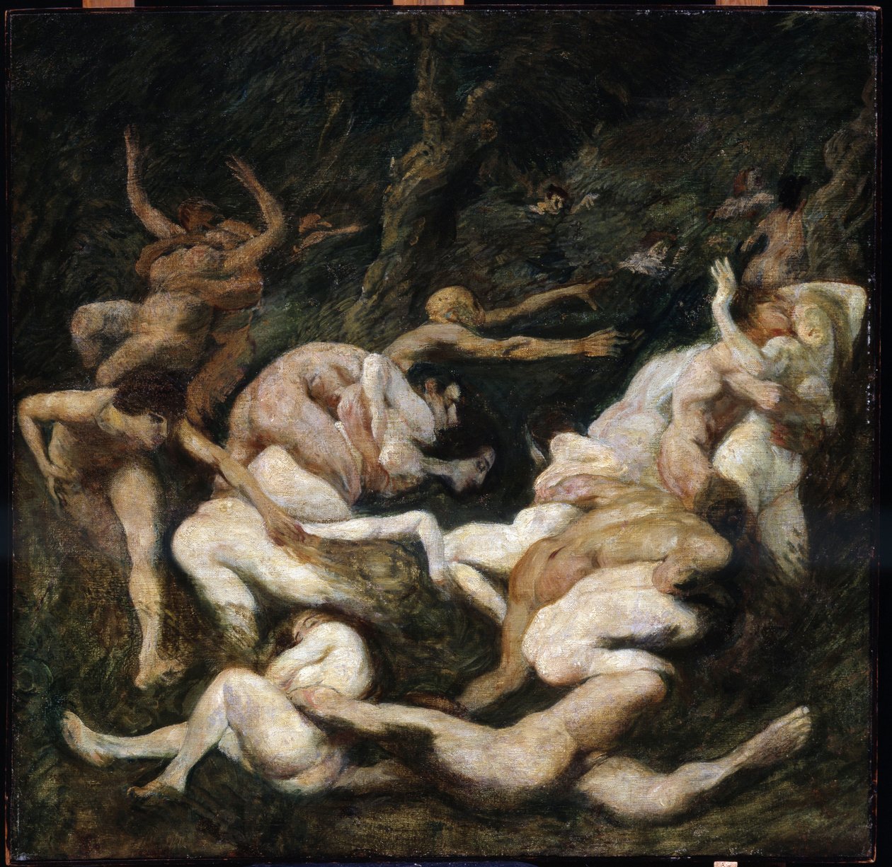 Bortførelse af kvinder. Maleri af Ludwig von Hofmann (1861-1945). Olie på lærred. Sol: 70,8x72 cm. Pushkin, Moskva Bortførelsen af ​​kvinder af Ludwig von Hofmann