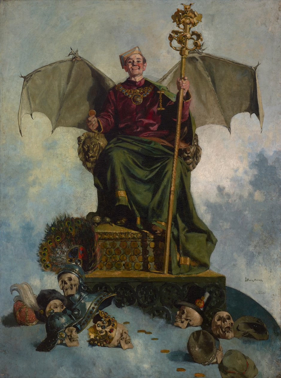 Allegory of Satan (Verdens Herre), ca. 1900 (olie på lærred) af Ludwik Stasiak