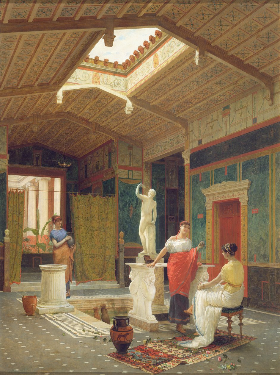 Et pompejansk interiør, 1882 af Luigi Bazzani