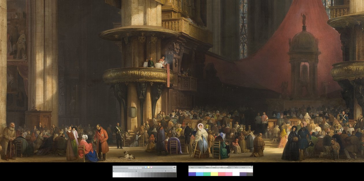 Interiør af Milanos katedral, Italien, 1840 af Luigi Bisi