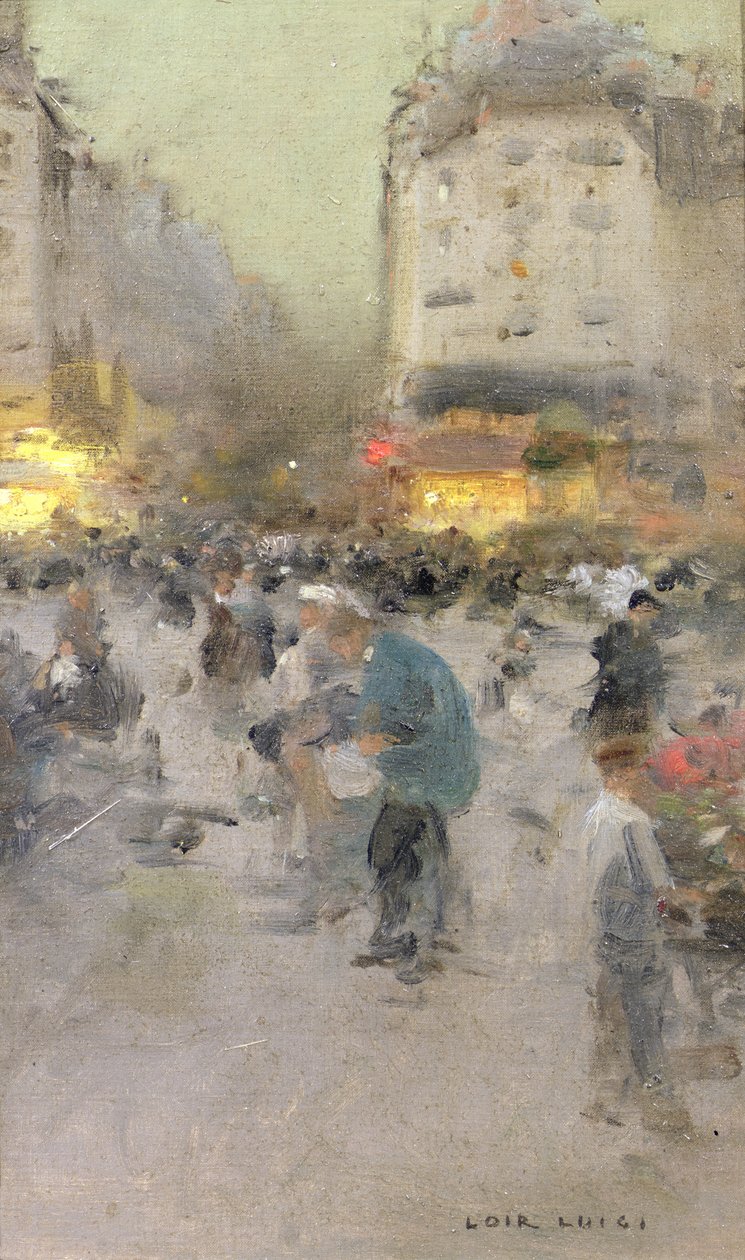 En gadescene i Paris af Luigi Loir
