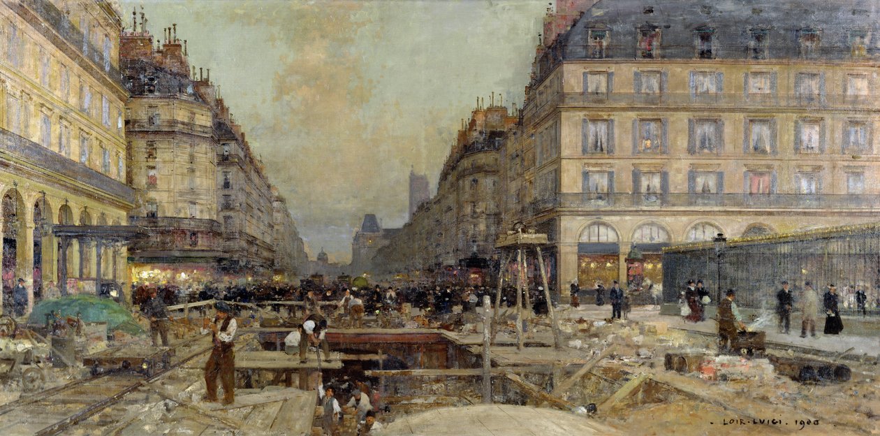 Bygningen af Metroen, 1900 af Luigi Loir