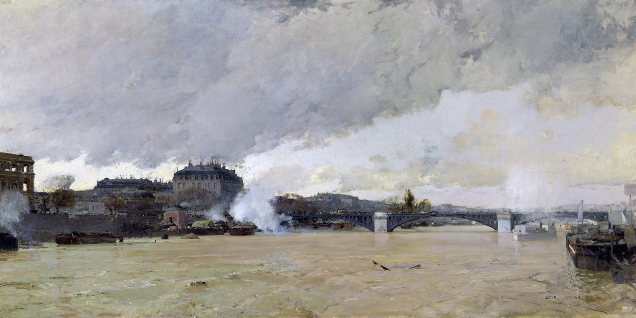 Oversvømmelsen af Seinen, ca. 1903 af Luigi Loir