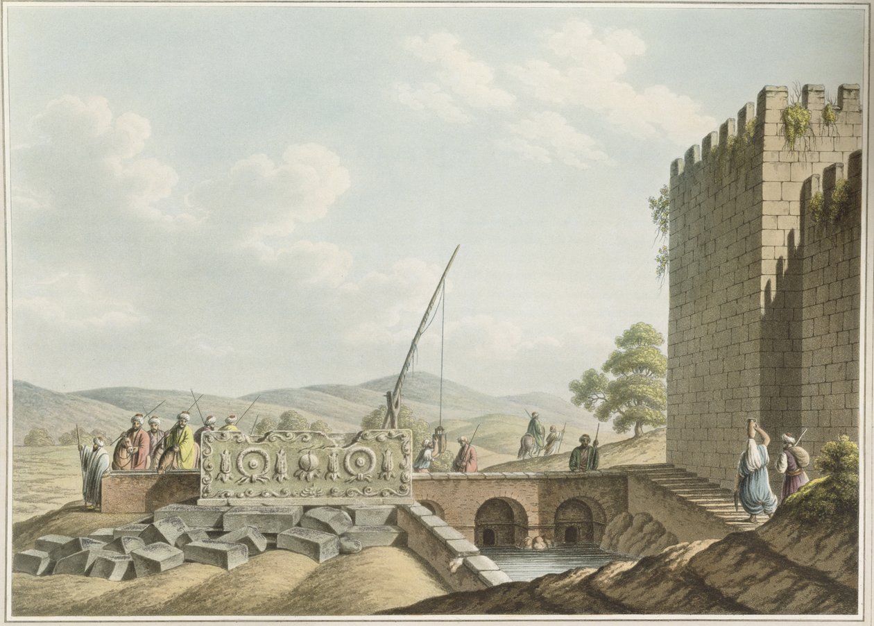 A Sarcophagus from the Tombs of the Tombs of the Kings, Jerusalem, udgivet af William Watts, 1805 af Luigi Mayer