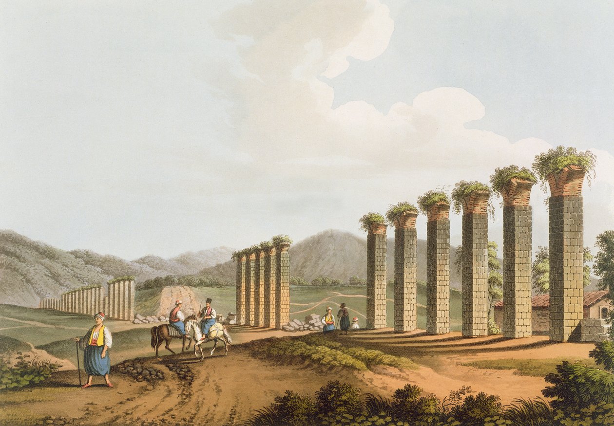 Ruiner af en akvædukt nær Efesos, 1810 af Luigi Mayer
