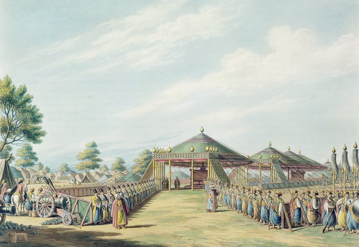 Lejren ved Daud-Pascia, pub. af William Watts, 1806 af Luigi Mayer