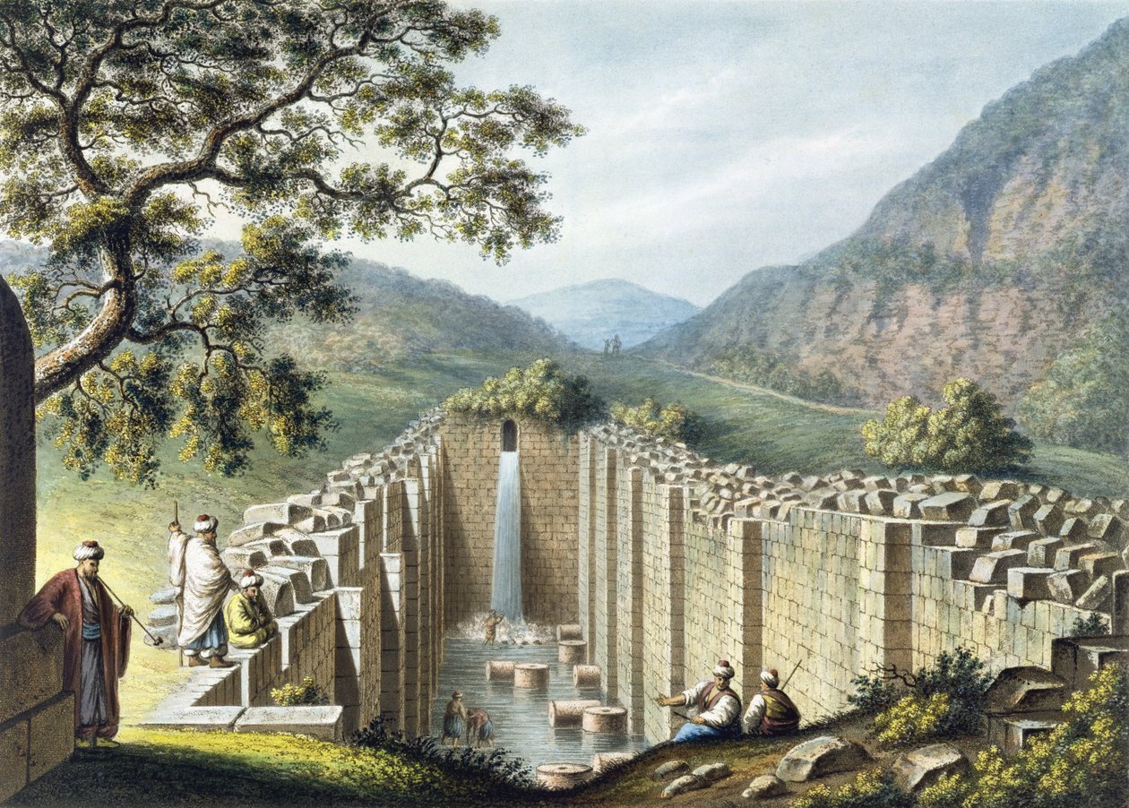Kilden i Siloah, Jerusalem, udgivet af William Watts, 1801 af Luigi Mayer