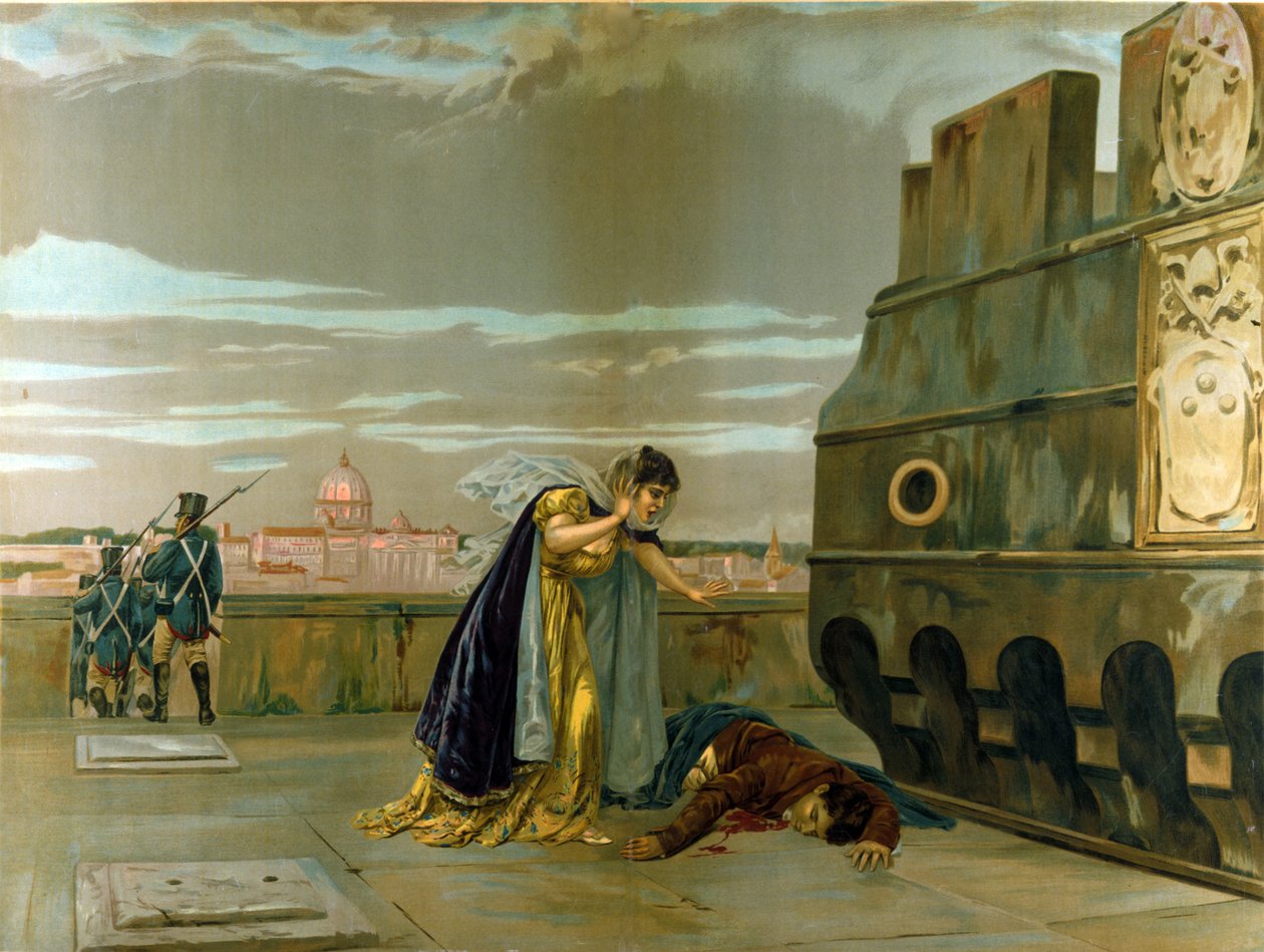 Scene fra "Tosca" af Giacomo Puccini af Luigi Morgari