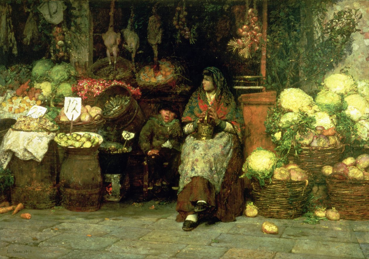 Grøntsagssælgeren, 1890 af Luigi Nono