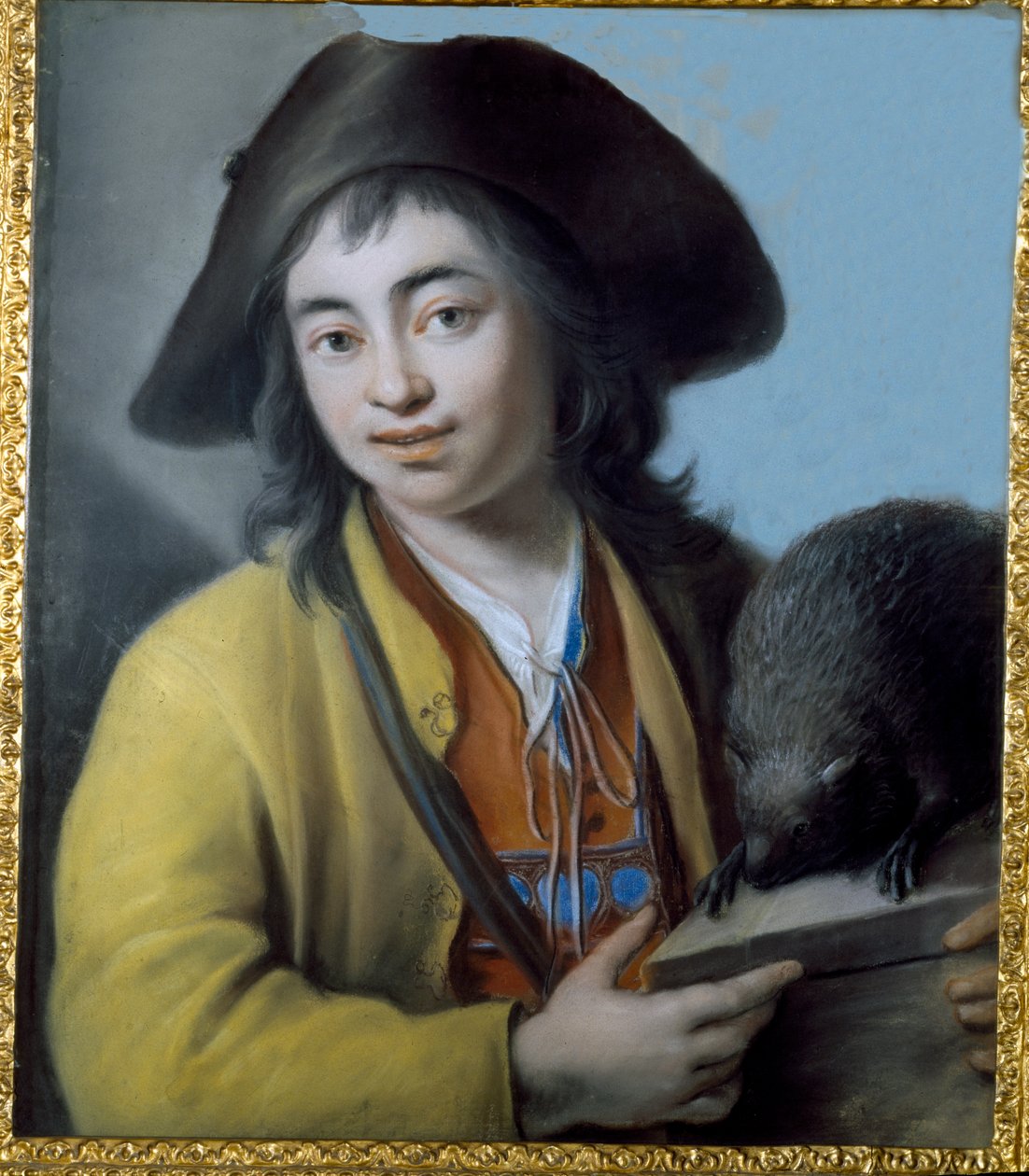Bondedreng med et murmeldyr, 1732 (pastel på papir) af Luigi Pitti